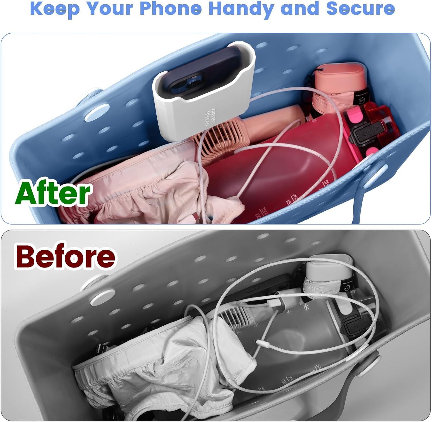 OUTXE Silicone Phone Holder Accessories for Bogg Bag, Phone Case Holder Compatible with All Bogg Bags, White Cell Phone Insert for Simple Modern Beach Bag #4-White image 2 of 7 B0FHPGXWR2