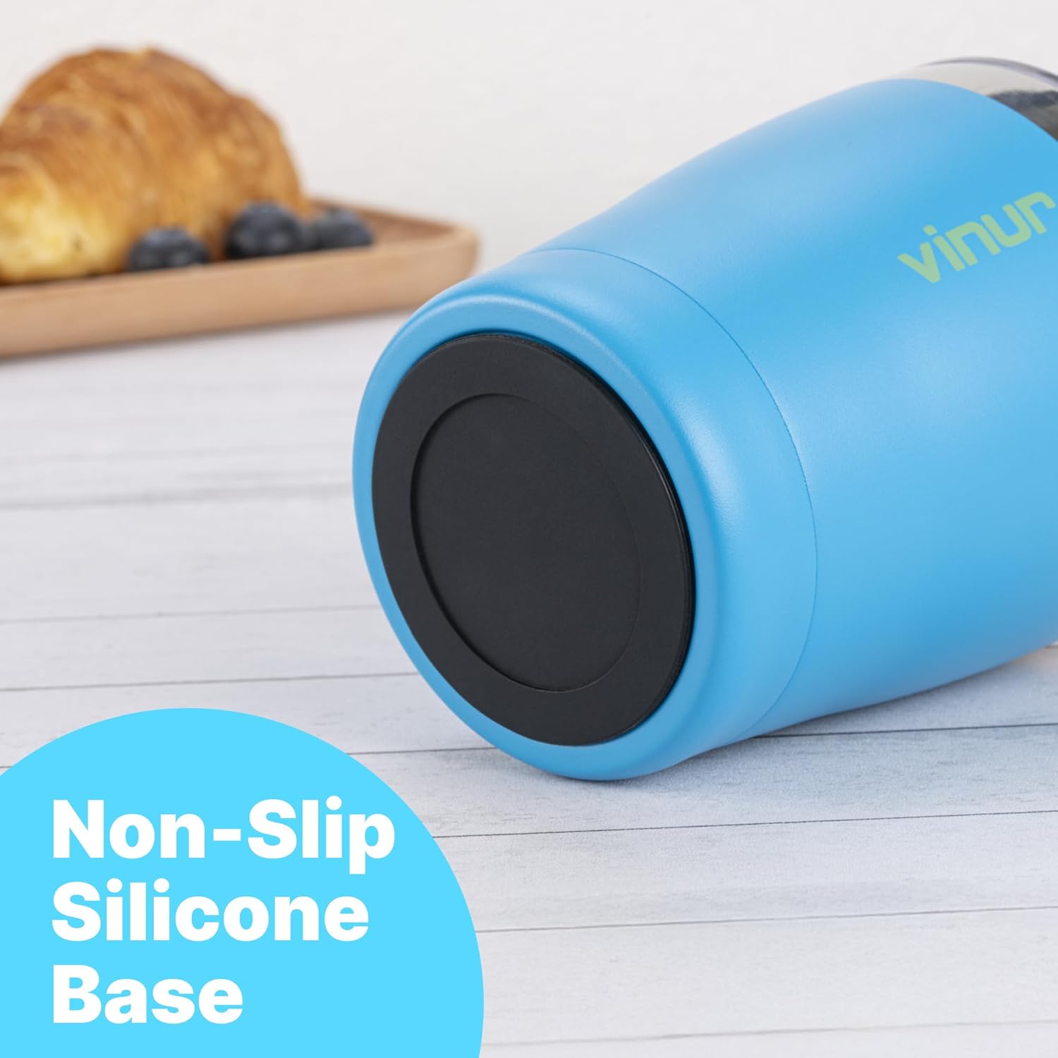 VINUR Kids 9 oz Tumbler with Lid and Straw|18/8 Stainless Steel Insulated Drinking Cup with Silicone Base|Spill Resistant|Gift for Girls and Boys, Sky Blue - Image 4