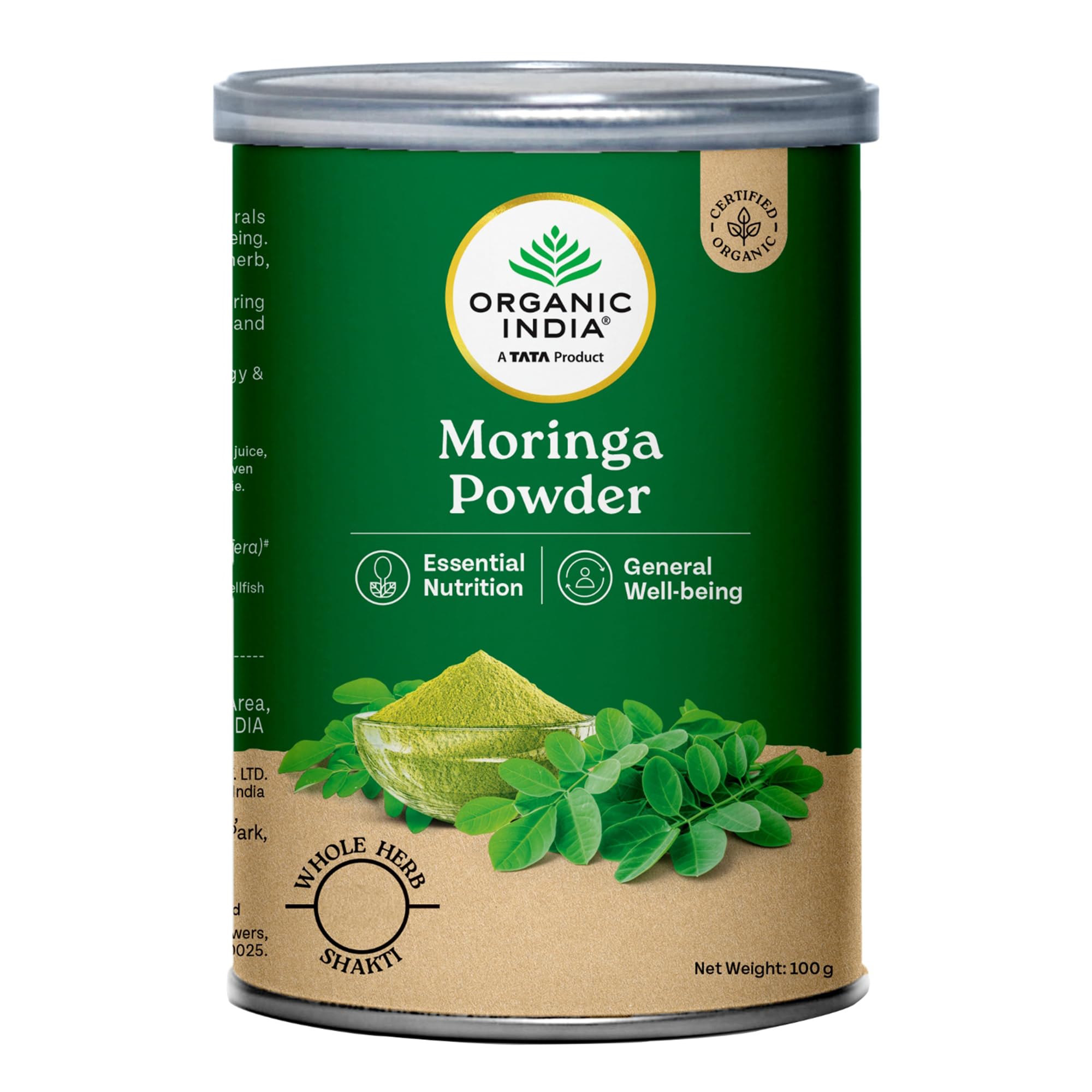 A TATA Product - Organic India Moringa Powder - 100g, Essential Nutrition Superfood, Helps Naturally Boost Energy Levels, Improves Stamina & Vitality, Rich In Vitamins & Minerals-picture-11