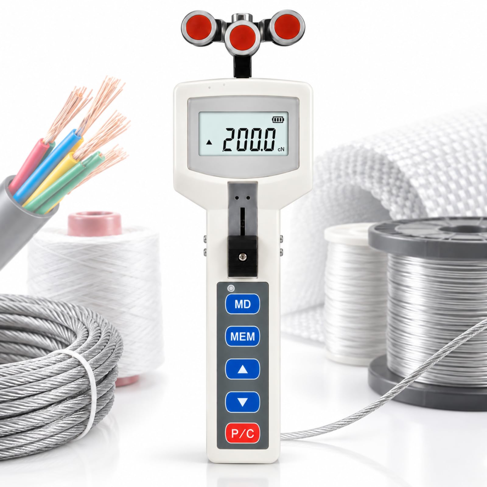 Misuratore Di Tensione Digitale Portatile Professionale, Misuratore Di Tensione Digitale Portatile Per Cavi Con 3 Modalità Di Funzionamento, Regolazione Dello Spessore, Modalità Tempo 500cn
