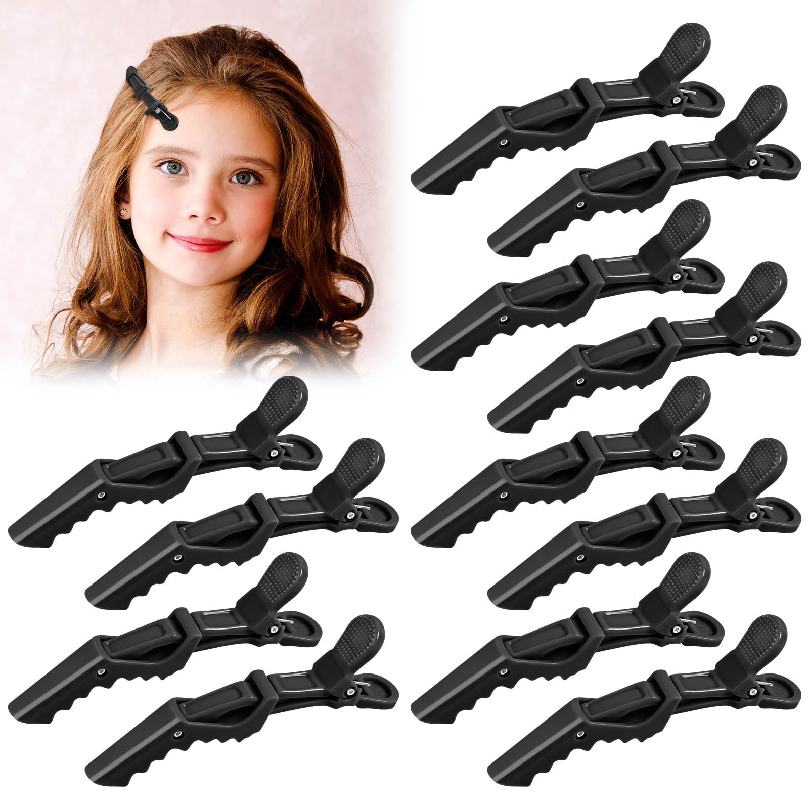 LOPHE Crocodile Hair Clips Barrettes, 12Pcs Professional Styling Hair Clips