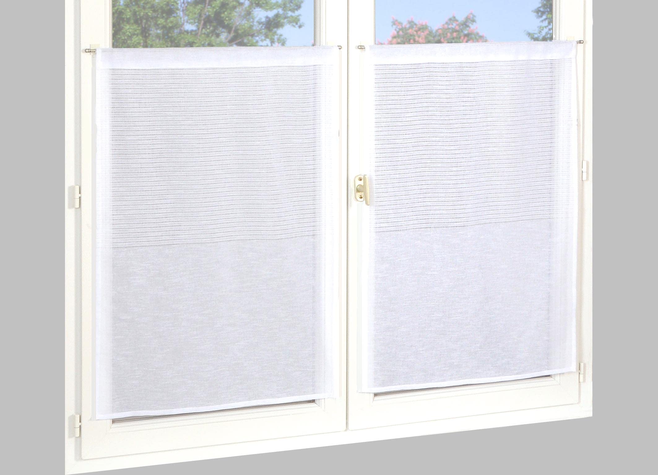 Atout Ciel Pair of Net Curtains 60 x 160 cm White Ready to Hang