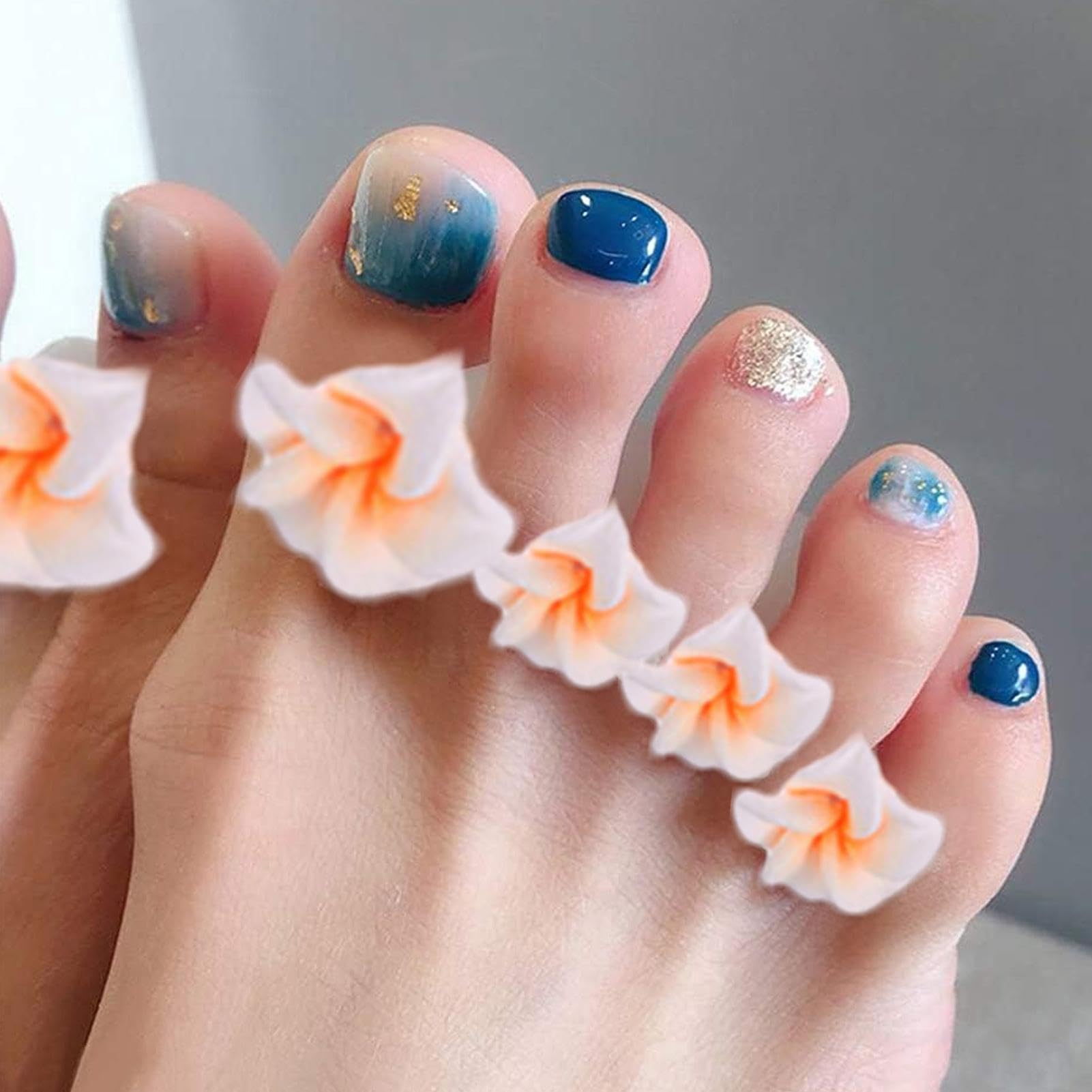 Flower Toe Separators | Silicone Flower Toe Spacers,Toe Separators Dividers For Nail Varnish,Reusable Toe Separator For Nail Polish, Pedicure Tools