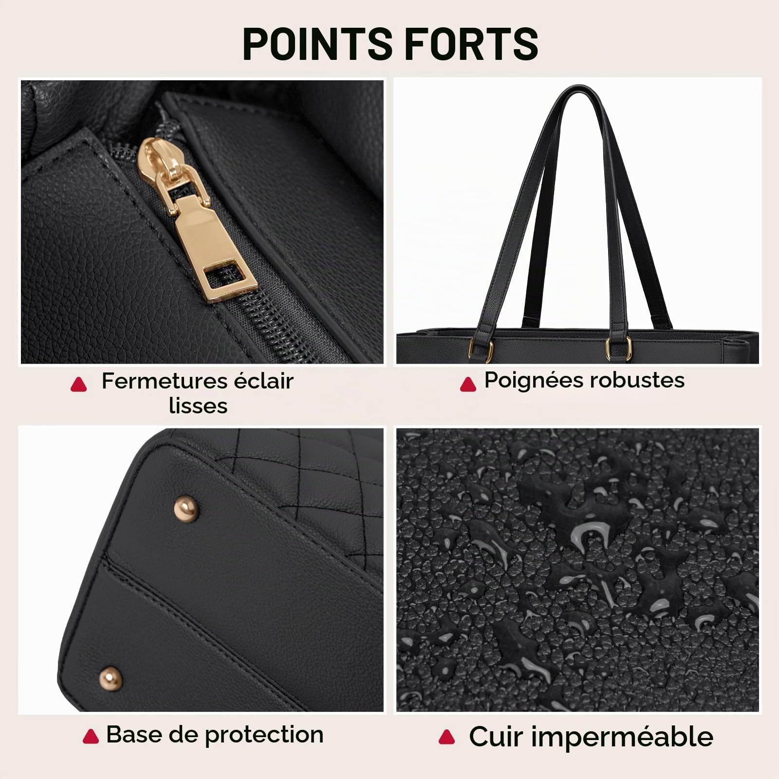 RAINSMORE Sac Cabas Femme Sac de Cours Sacs Ordinateur Portable 15.6 Pouces