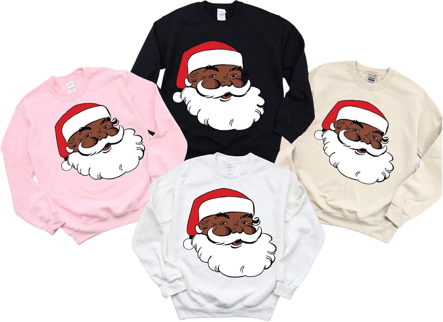 The Original, The REmix, and The ENcore Jolly Santa Christmas Sweater, Family Matching Shirt, Black Santa, Holiday Outfit