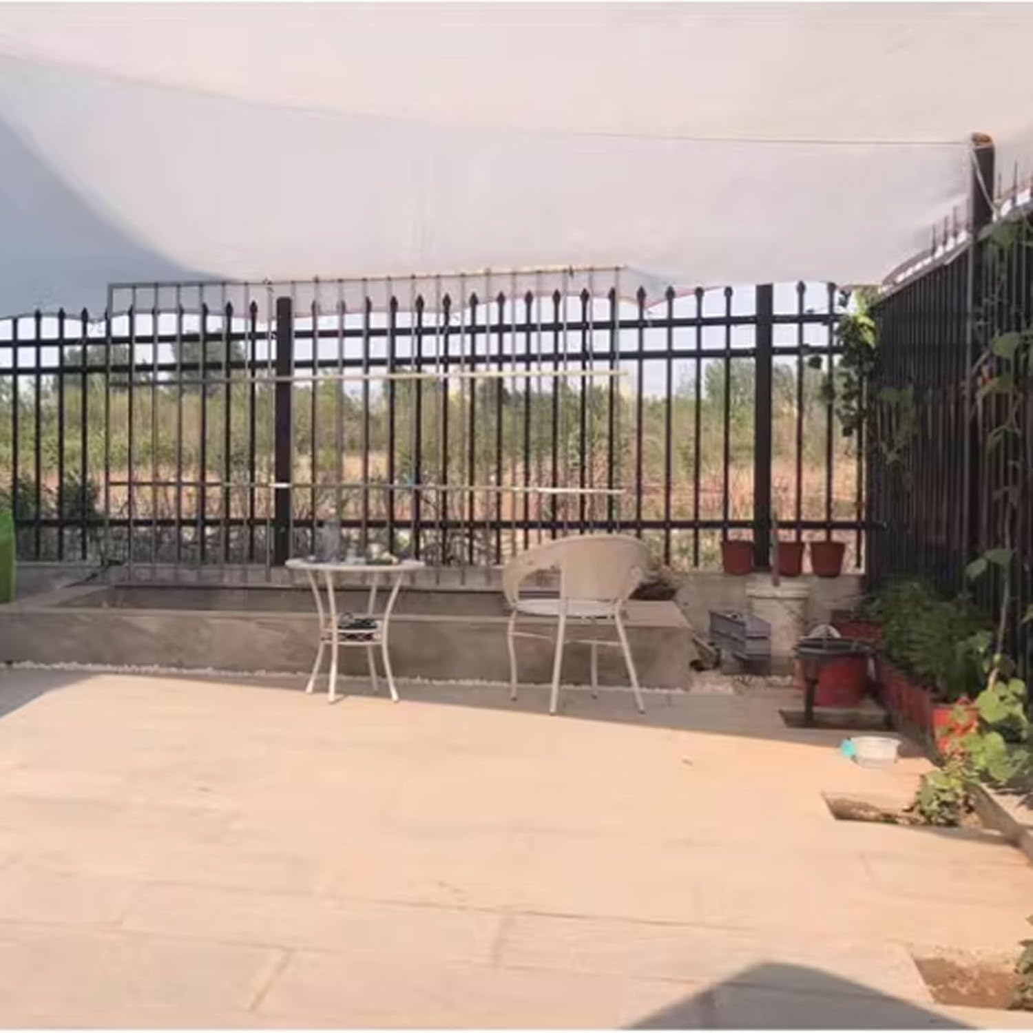 White 55% Plant Shade Cloth Knitted Mesh Tarp Sunblock Netting UV Resistant Light Weight Breathable for Patio Garden Pergola Carport Courtyard Greenhouse Vegetable Balcony Succulent Flowers Terrace(6.