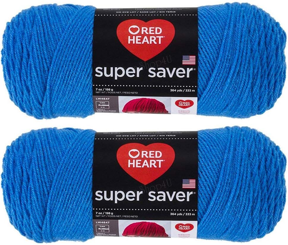 Bulk Buy: Red Heart Super Saver (2-Pack) (Delft Blue, 7 oz Each Skein)