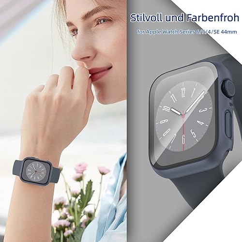 Miniatura 8 de Paquete de 3 Funda para Apple Watch Series 321 de 1.496 pulgadas con protector de pantalla de vidrio templado, parachoques protector de