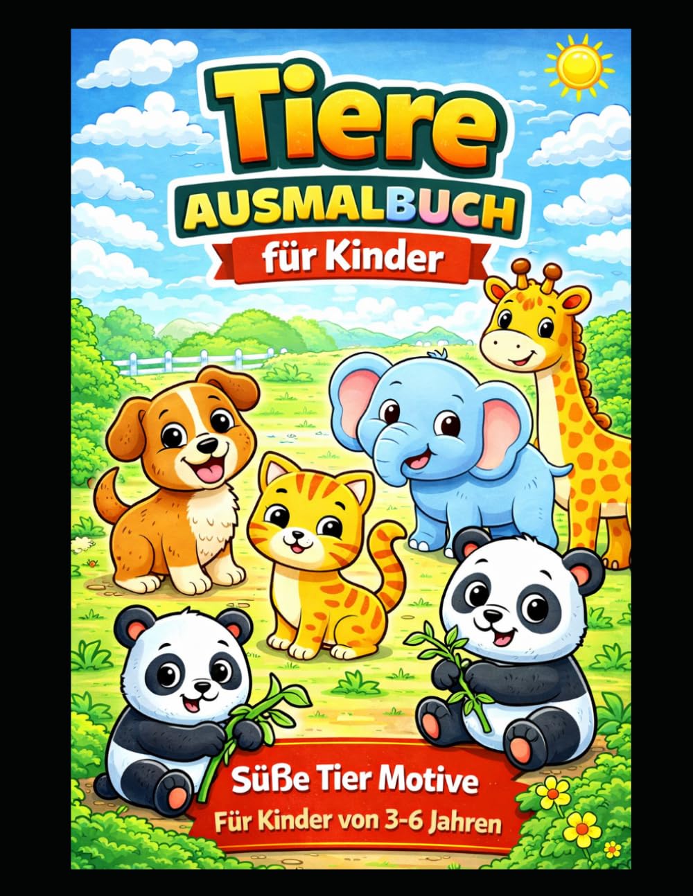 Tiere Ausmalbuch für Kinder: Süße und einfache Tiere zum Ausmalen | Für Kinder von 3–6 Jahren