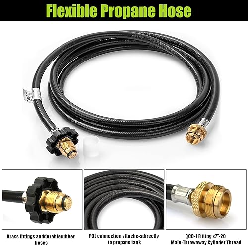 Miniatura 4 de Alocs Adaptador de manguera de propano de 10 pies F273704 para Mr Heater Buddy Heater estufa Coleman parrilla portátil conexión de electrodomésticos