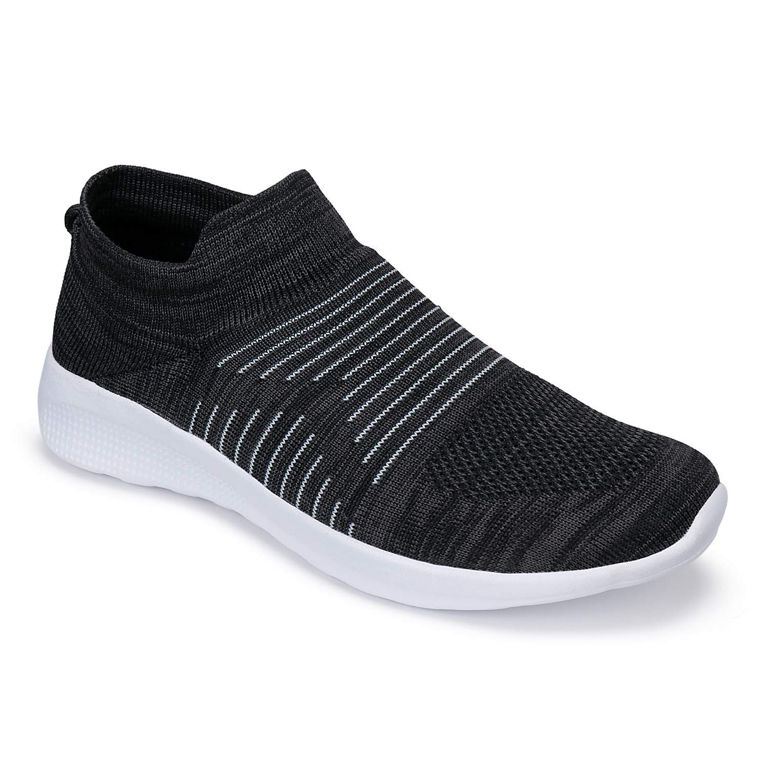 BLACKTOWNUltra Lite Slip On Running Shoes for Men Black White