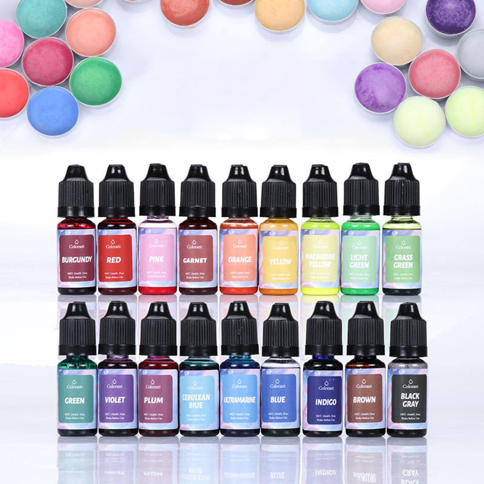 Pigmento de resina epoxi, 18 colores, colorante de resina líquida para resina artística, joyería, manualidades, suministros para hacer velas de jabón