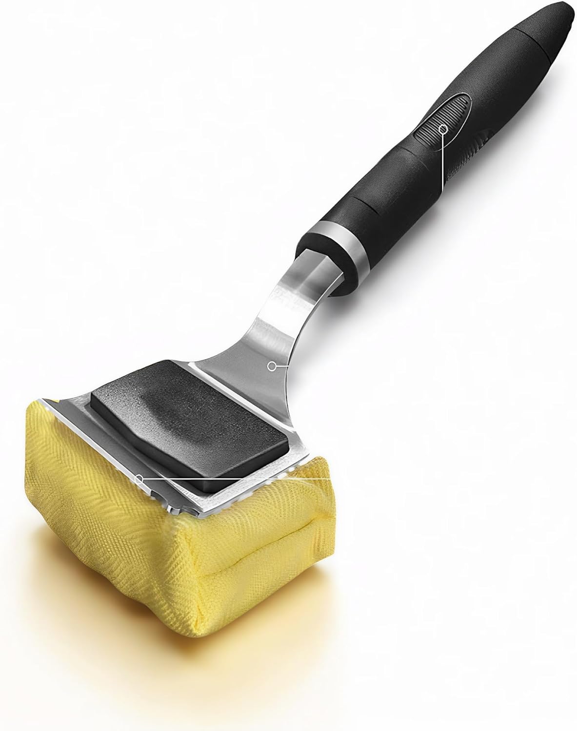 Heavy-Duty Bristle-Free Grill Brush, Stainless Steel BBQ Grill Cleaner with Scraper and Non-Slip Handle, Heat-Resistant Grill Cleaning Tool for Outdoor Cooking