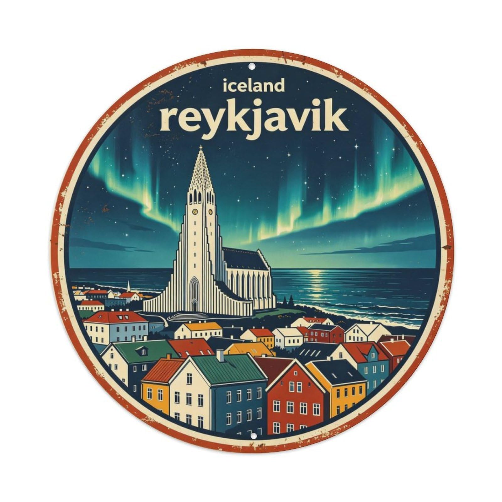 Reykjavik_vintage Metal Tin Sign Plaque
