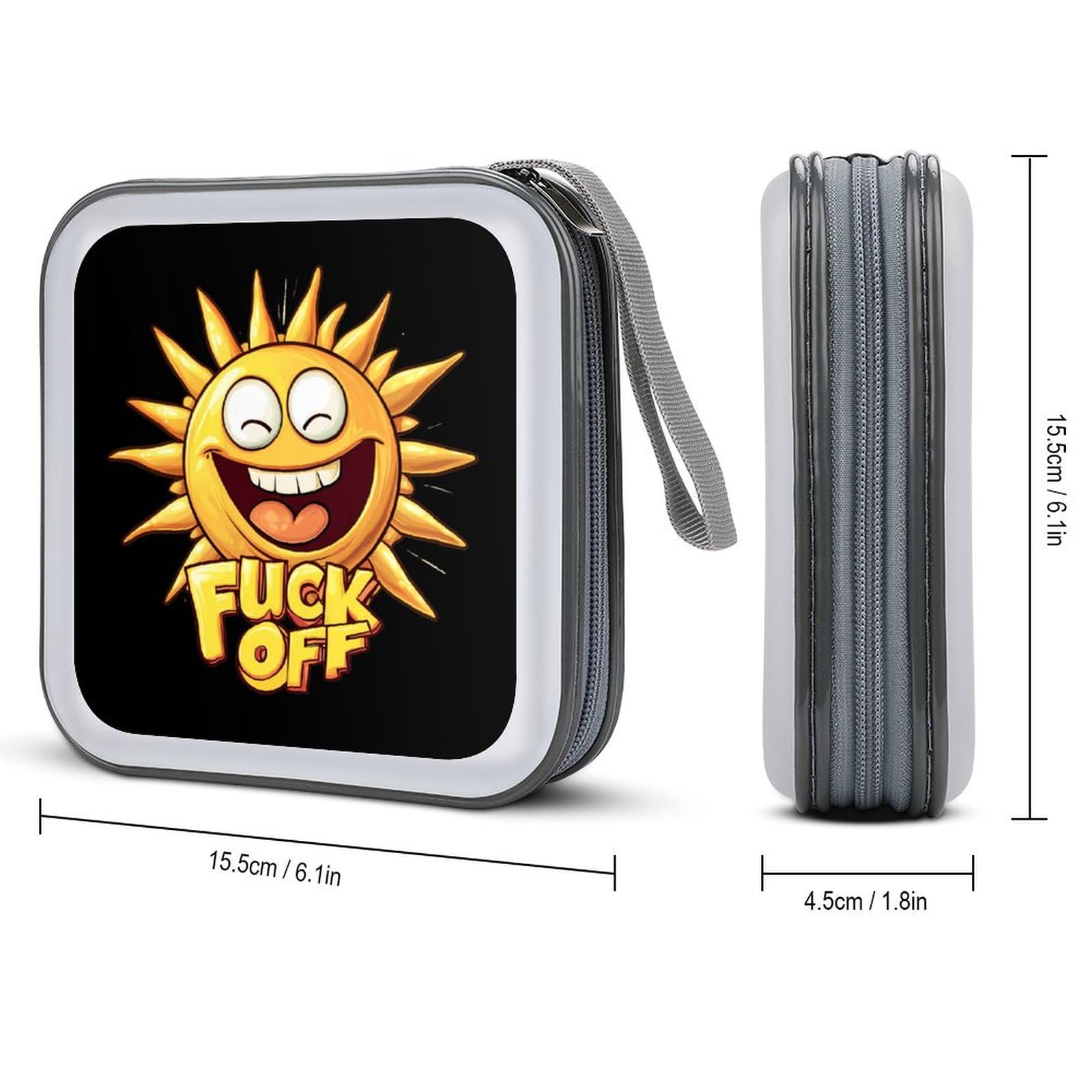 Fuck Off Sunshine CD Case Portable DVD Holder Storage Organizer for Home Travel