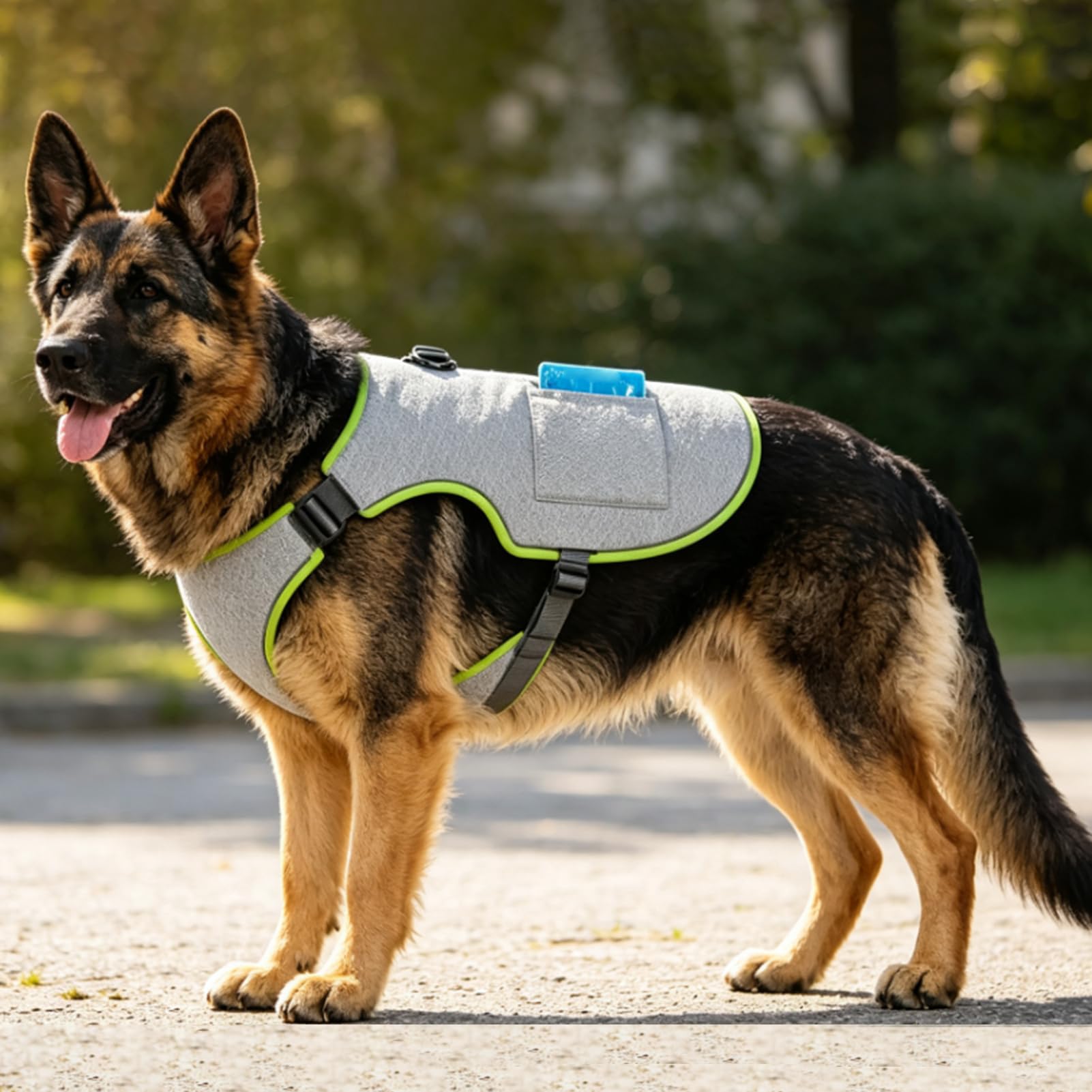 Gilet Rafraîchissant pour Chien Réglable Réfléchissant Respirant | Harnais d'Été Glacé pour Chien pour Temps Chaud Extérieur Promenade Randonnée Camping Entraînement Course
