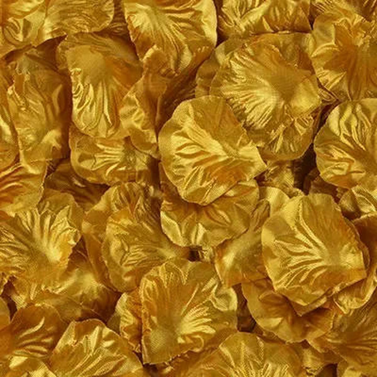 AYHTUD 2000/100Pcs Artificial Fake Rose Petals Colorful Simulation Silk Rose Petal For Valentines Day Wedding Party Romantic Decoration-Gold-1000