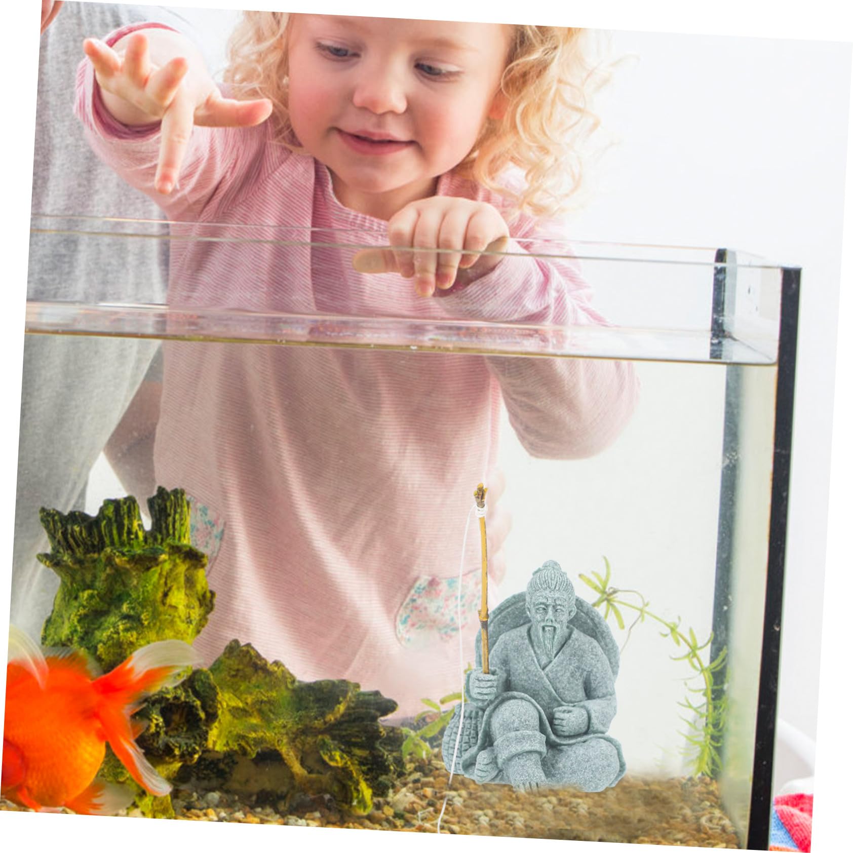 Toddmomy 5piezas Estatua De Pescador Miniatura De Arenisca Adorno para Acuario y Jardín Figurita De Anciano para Decoración De Paisajes y Té Pet