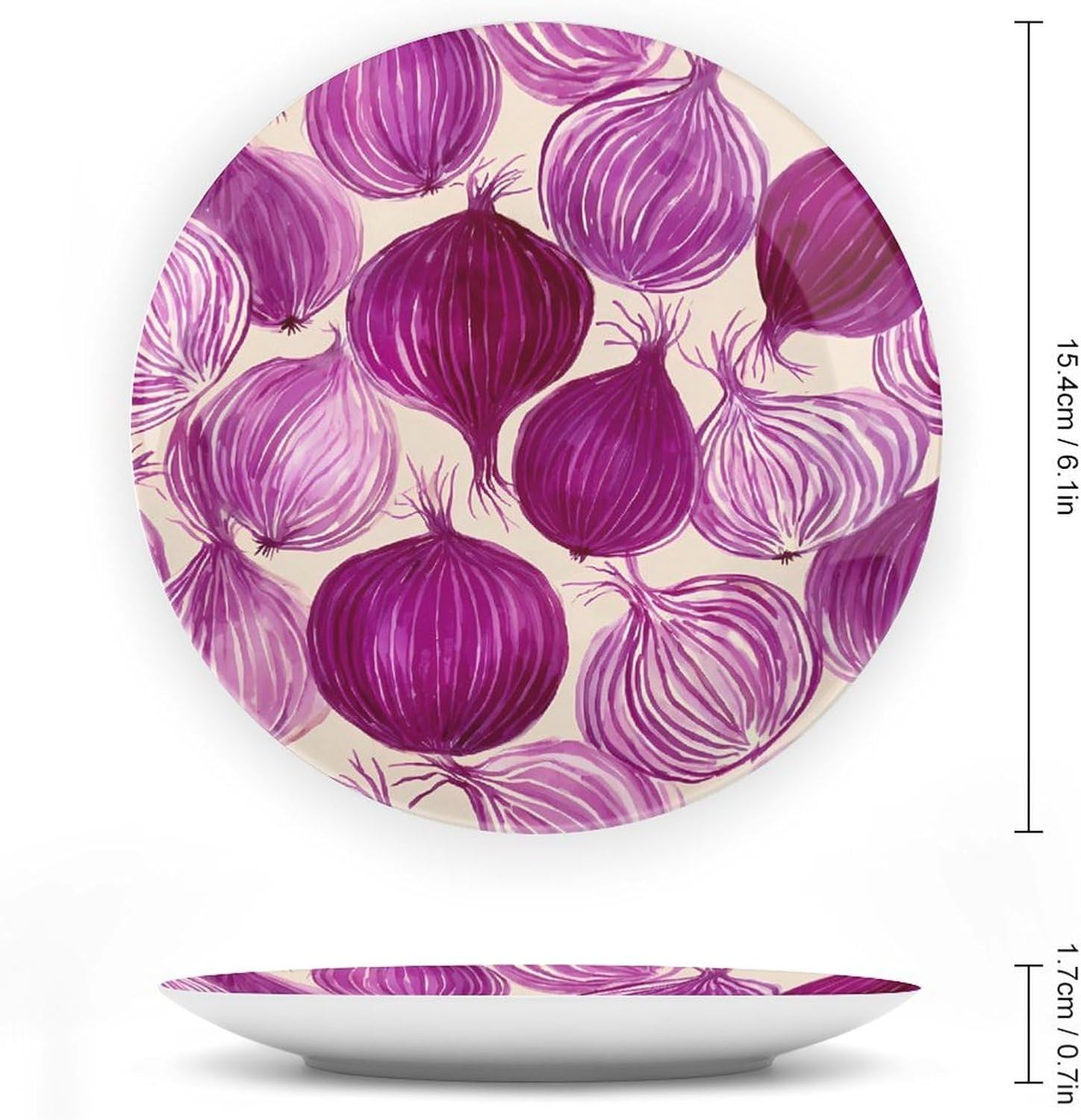 Purple Onion Pattern Modern Decorative Plate Ceramic Ornaments 6inch image 2