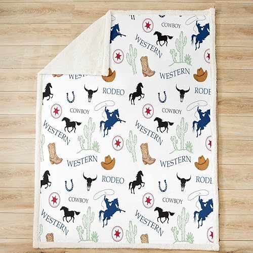 Miniatura 9 de Manta de vaqueras occidentales, para niñas, mujeres, niños, decoración de habitación de niños, manta de forro polar rústico del suroeste americano,
