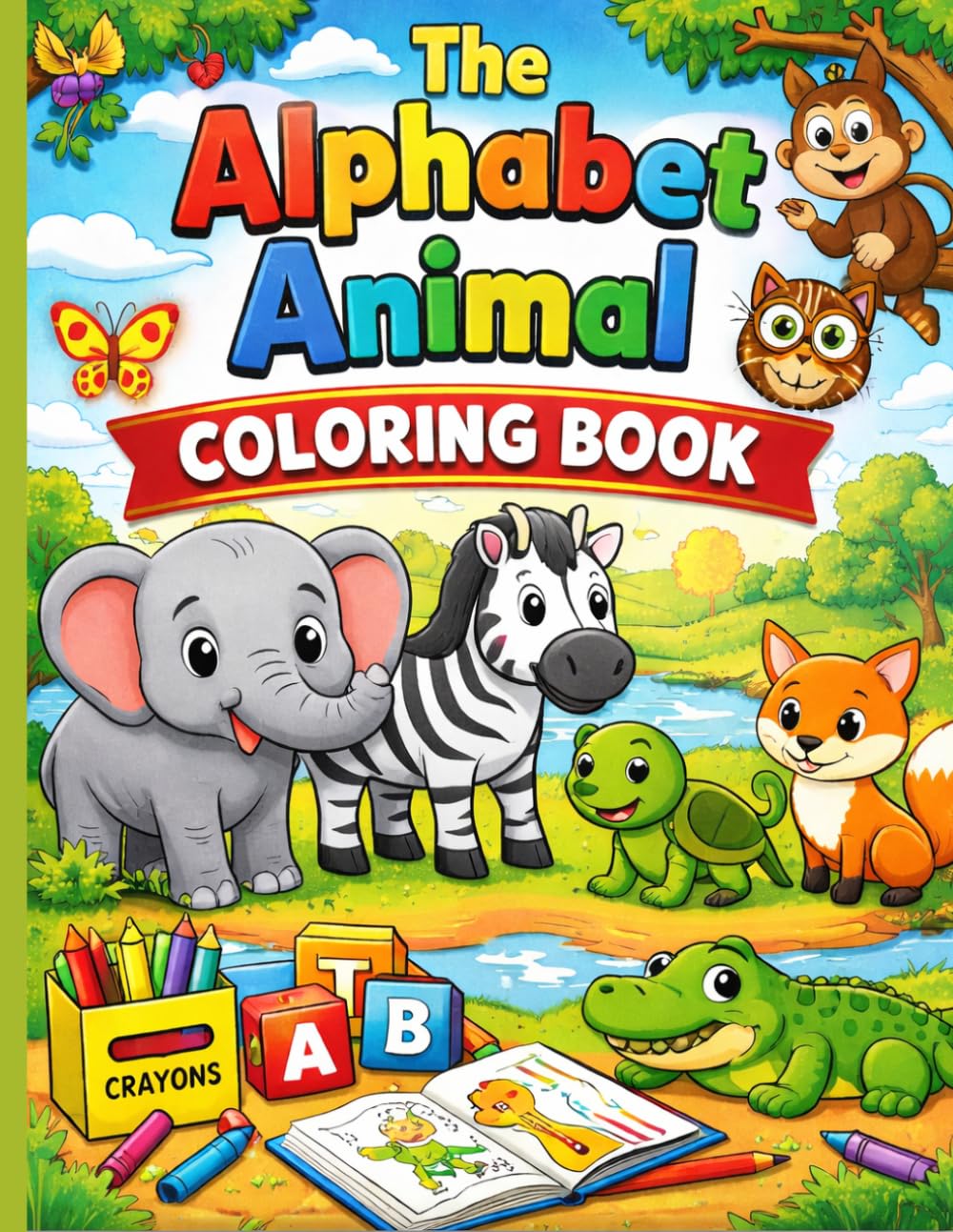Alphabet Animal Coloring Book for Kids Ages 5–15