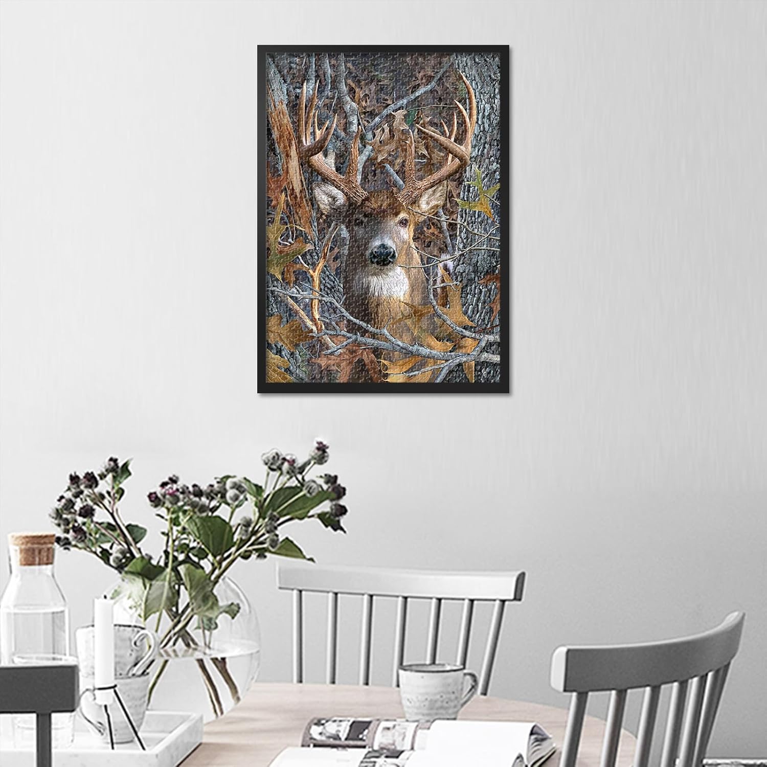 Deer Puzzles for Adults 1000 Pieces, Forest Animal Difficult Challenging Family Puzzle for Adults, Tree Branch Jigsaw Puzzles 1000 Pieces Artwork Puzzle Games for Men Women Gift (27.5"x19.7")