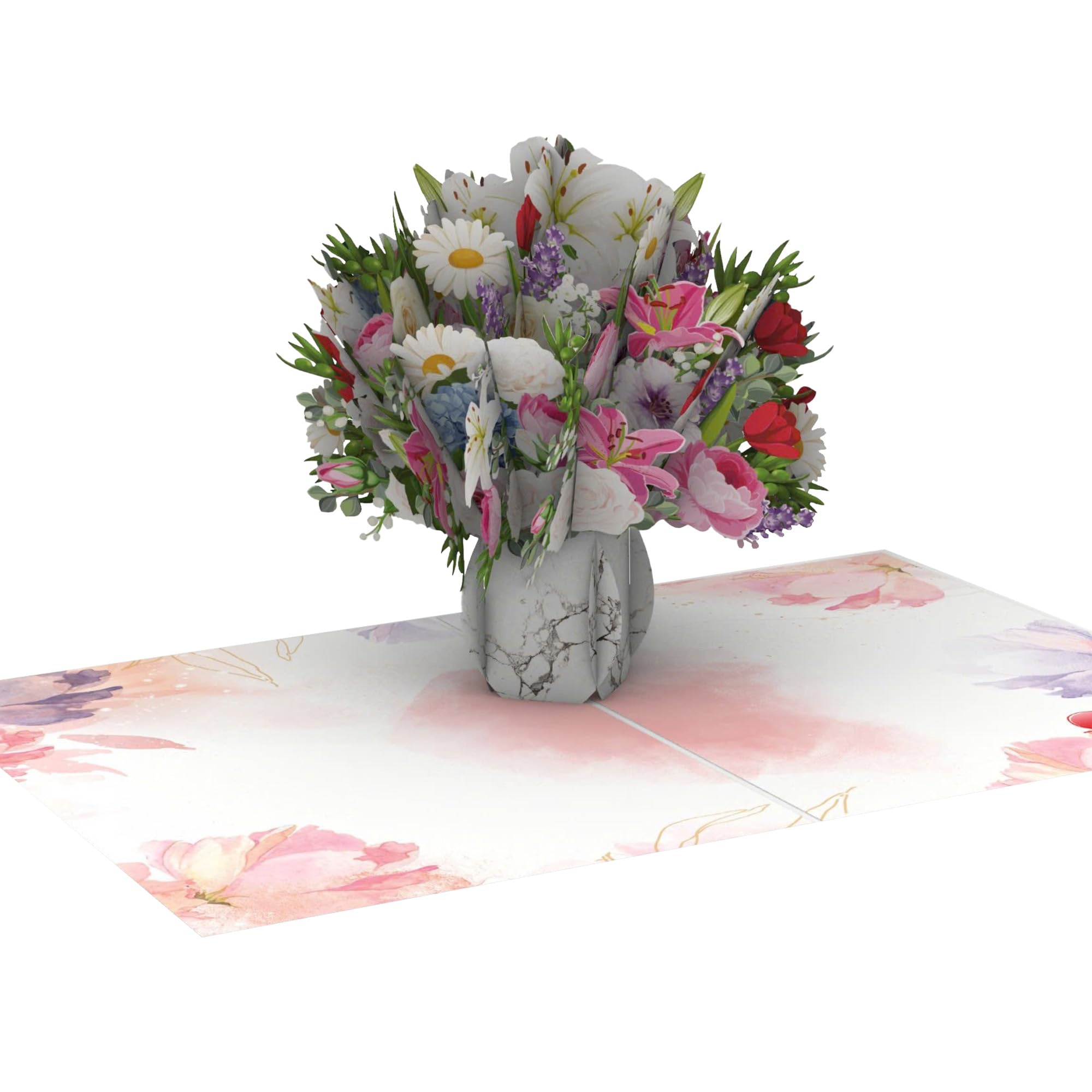 iGifts And Cards Tarjeta desplegable 3D de ramo de agradecimiento para enfermeras, felicitación de 5 x 7 pulgadas con tarjeta de notas y sobre, celebra la semana de las enfermeras, tarjeta floral de