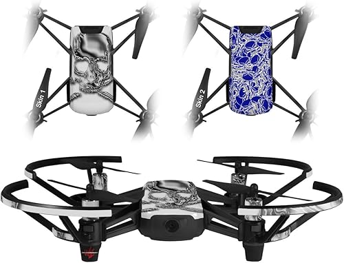Skin Wrap 2 Pack para DJI Ryze Tello Drone Blanco Chapado En Cromo De calavera De Drone No Incluida