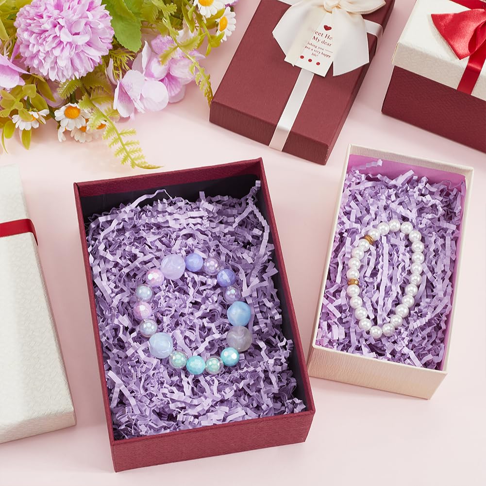 SOFPLATE 4 lot de 7 oz de Papier de Remplissage Déchiqueté Violet Froissé pour Emballage de Confettis Déchiqueté Lilas pour Boîte à Panier de Remplissage D'Expédition pour Bricolage Mariage Noël Anniv