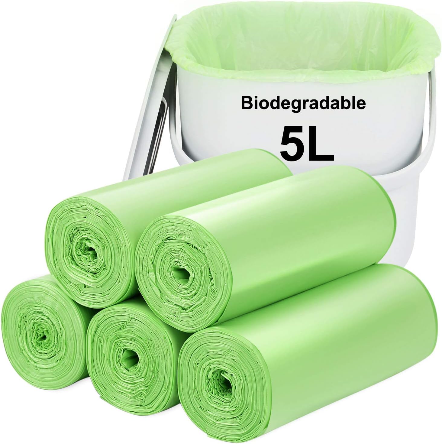Aievrgad Biodegradable Trash bags 120PCS, 1.2Gallon/5L small Garbage