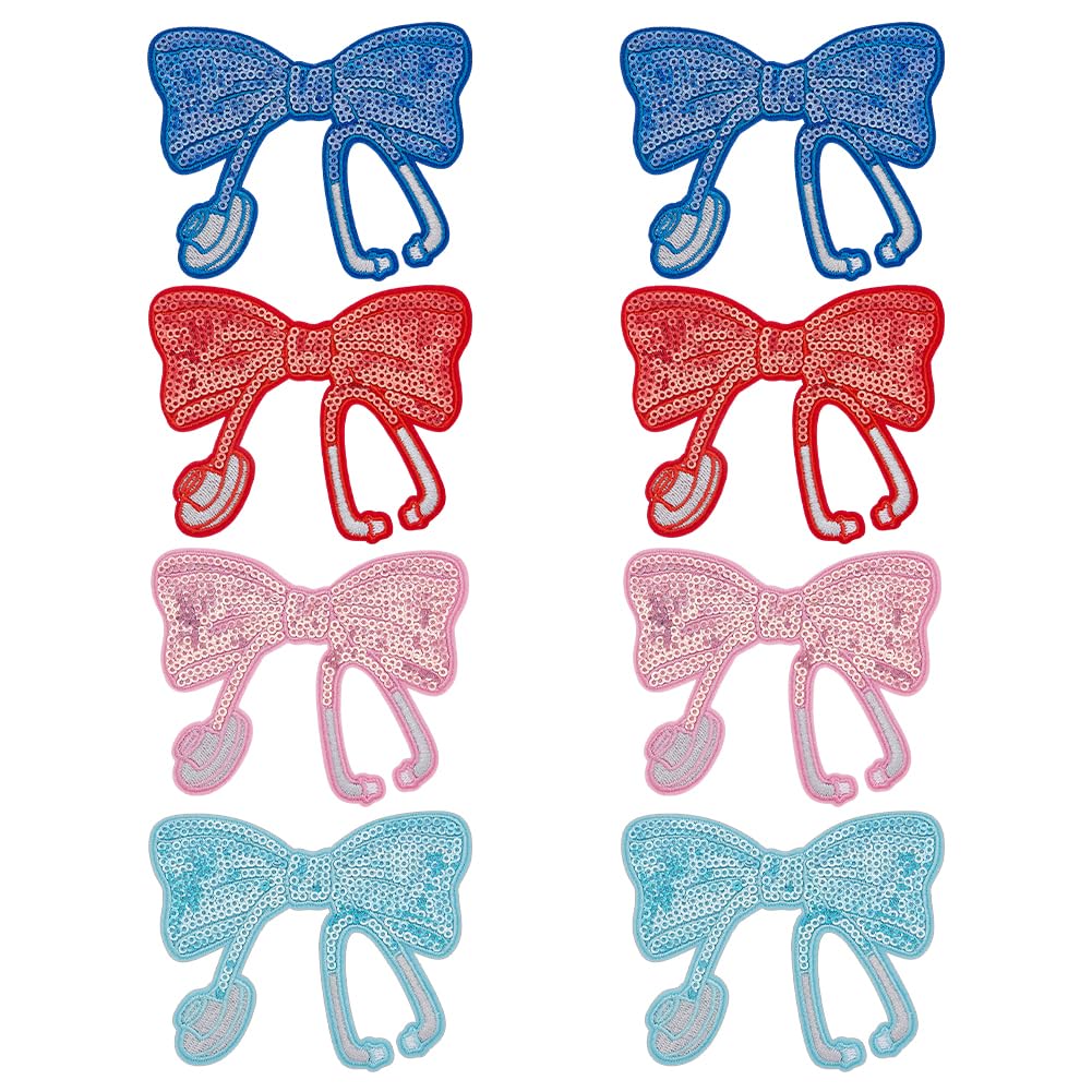 Patch thermocollant nœud paillettes infirmière pour personnaliser vos sacs et vestes en jean
