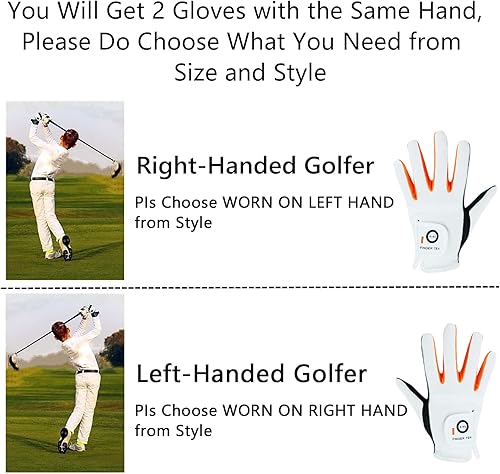 Miniatura 6 de Finger Ten 2017 - Guantes de golf Dura Feel Junior para niños, jóvenes, niños y niñas pequeños en blanco, azul, rojo, amarillo, para mano izquierda