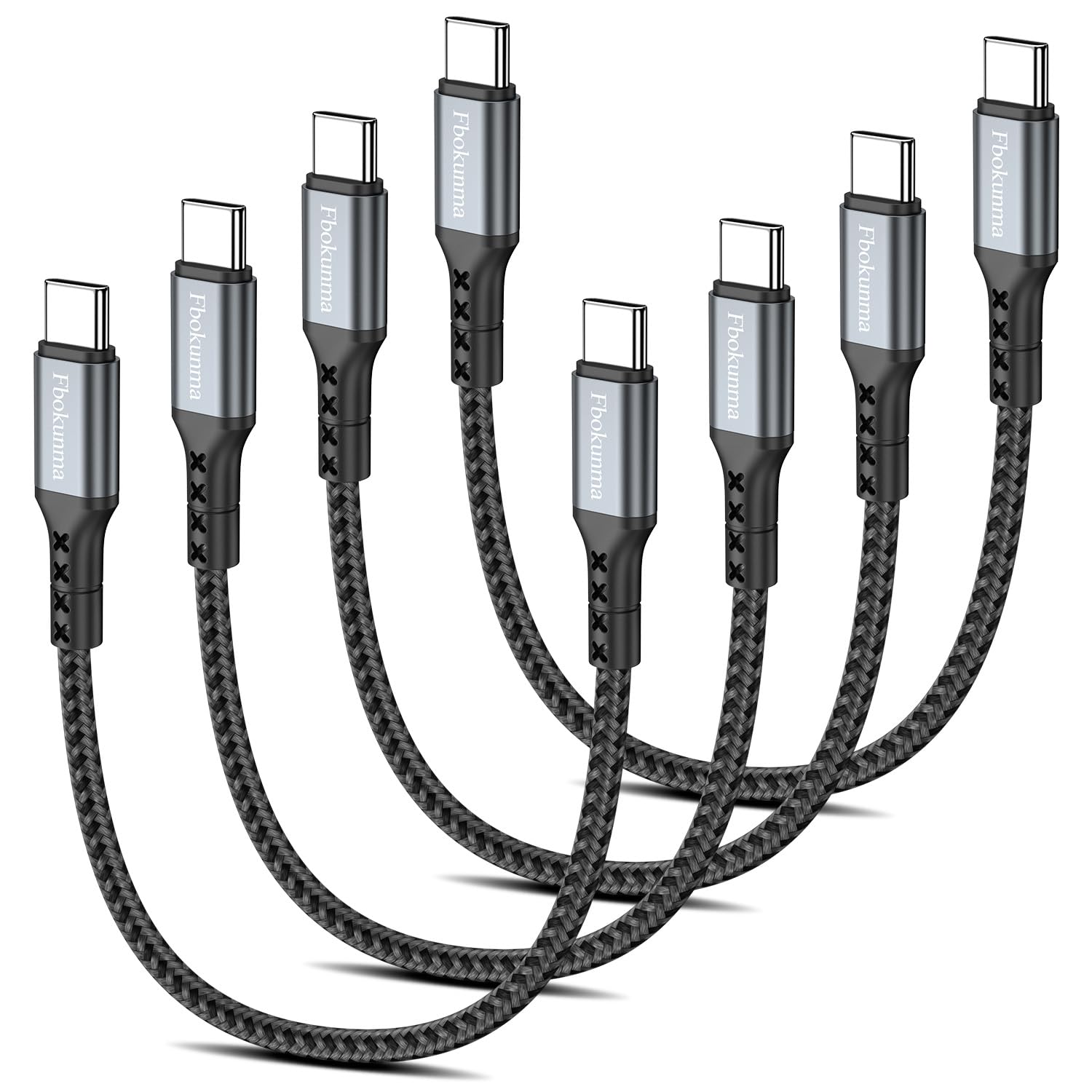 Short USB C to USB C Cable 8inch, 0.6ft 4 Pack 60W USBC to USBC Cord, Type C to C Charger Cable Fast Charging for iPhone 16 15 Pro Max Plus, for
