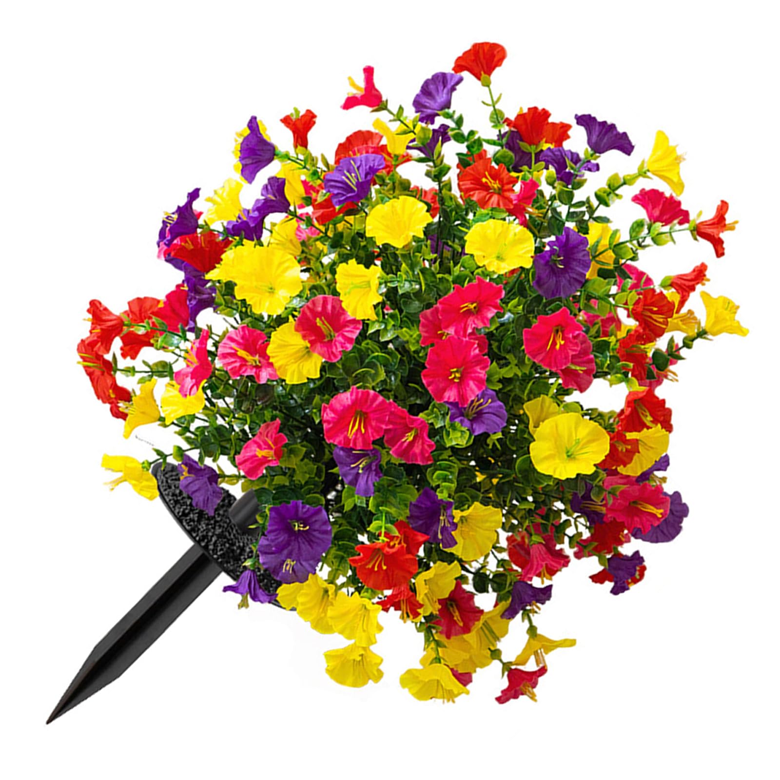 JSGHGDF Artificial Morning Glory Flower with Ground Stake Weather Realistic for Garden Patio Yard Realistic Blossomy Arrangement