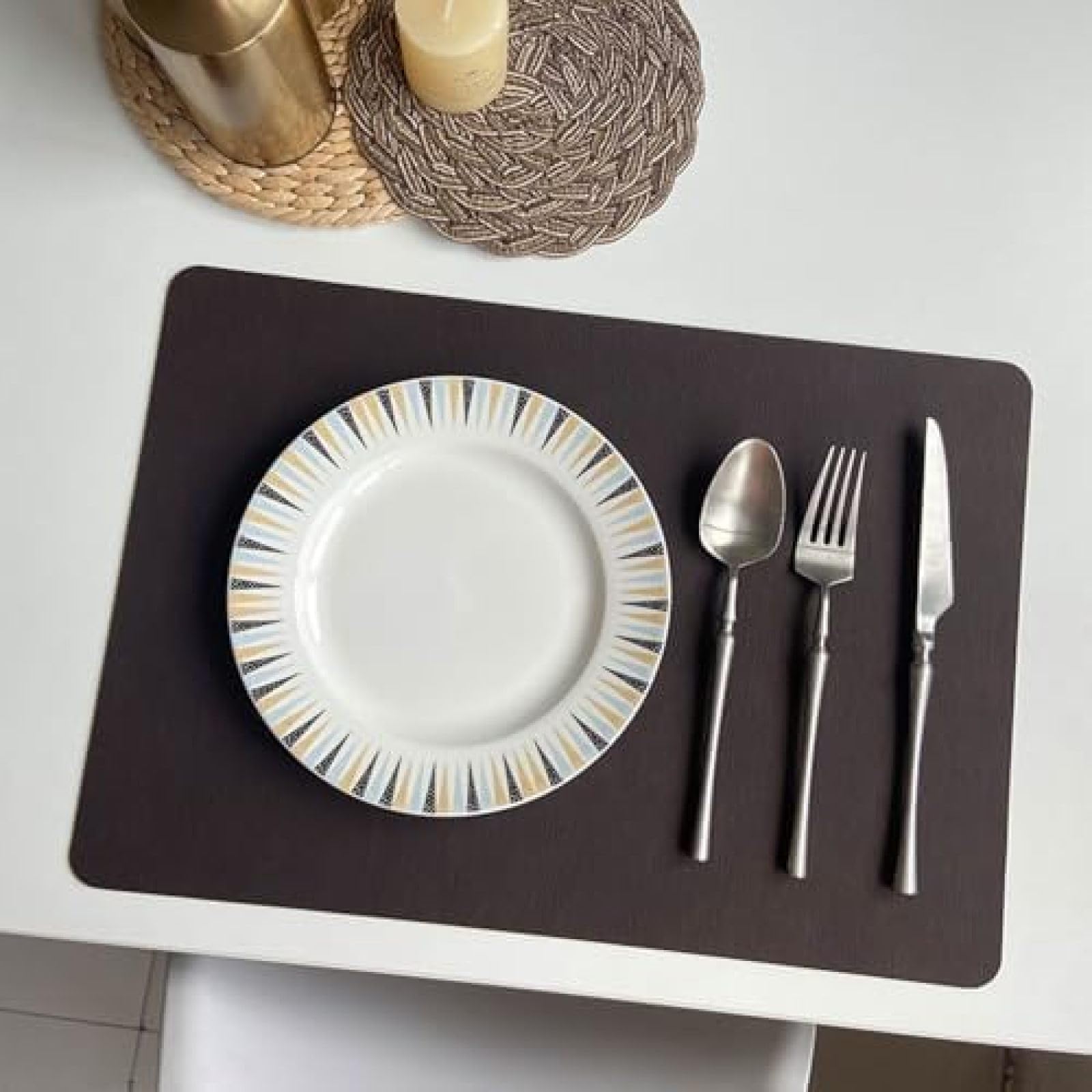 Set de table rectangulaire lavable pour protéger des taches