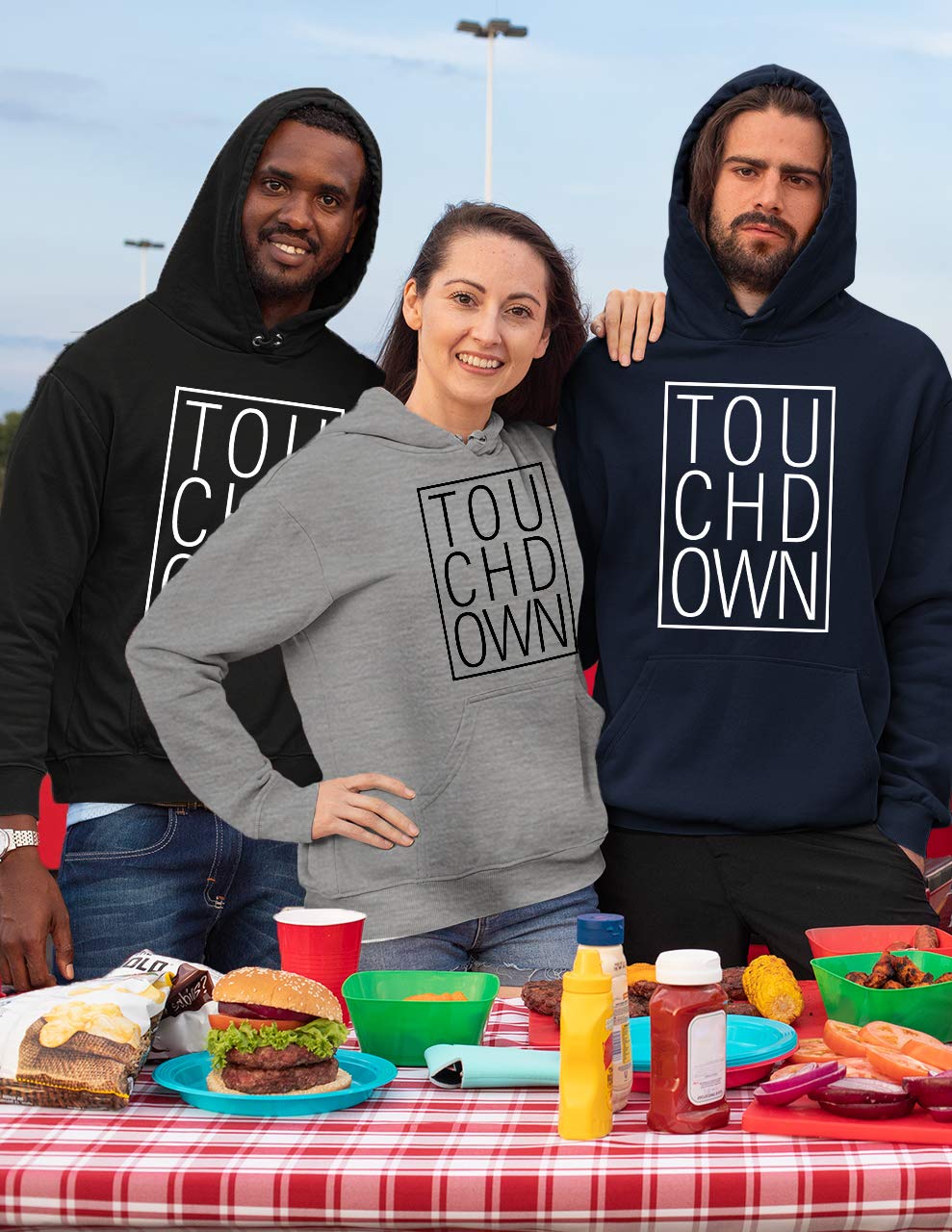 OM3® Touchdown bluza z kapturem | męska | American Football US Sport Fan Supporter | Bluza z kapturem S - 4XL