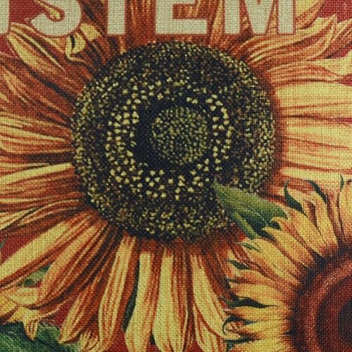 Miniatura 2 de Fundas de cojín de arpillera de girasol rojo vintage de 18 x 18 pulgadas (CC1333)