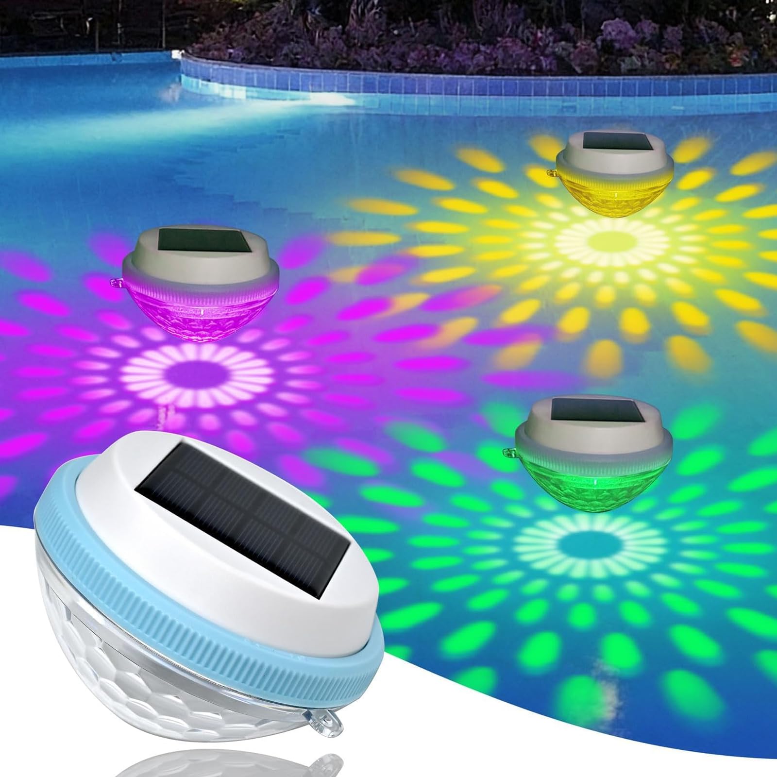 Lampe flottante solaire RVB pour ambiance nocturne de piscine et étang de cour