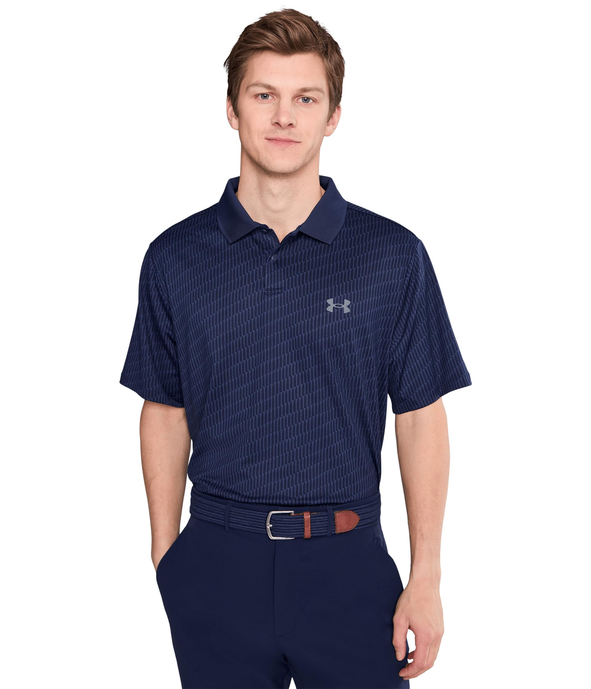 Under Armour Men's Performance 3.0 Novelty Polo, Midnight Navy/Washed Navy/Pitch Grey, Large