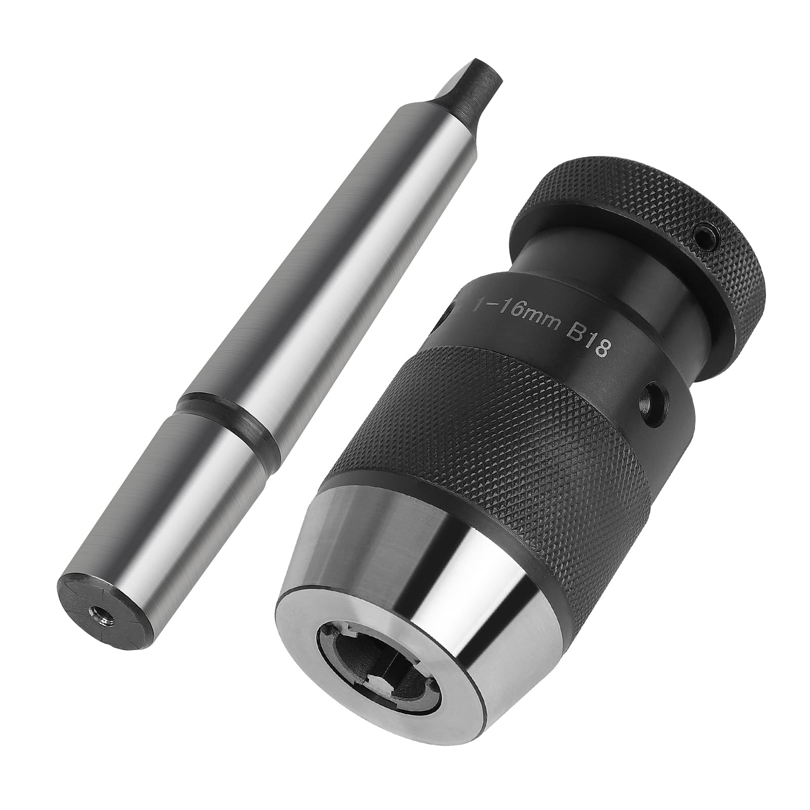 EFUTURETIME Portabrocas MT2, B18, 1-16mm, con Mandril Cónico MT2, Portabrocas sin Llave MK2 para Torno Taladradora Taladradora de Banco Taladros de Columna