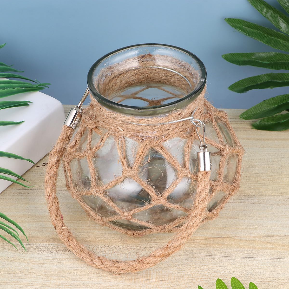 PRETYZOOM Vase en Verre à Corde Style Rétro Jardinière Hydroponique Décorative, Motif Gourde, pour Tulipes et Roses Maison ou Bureau