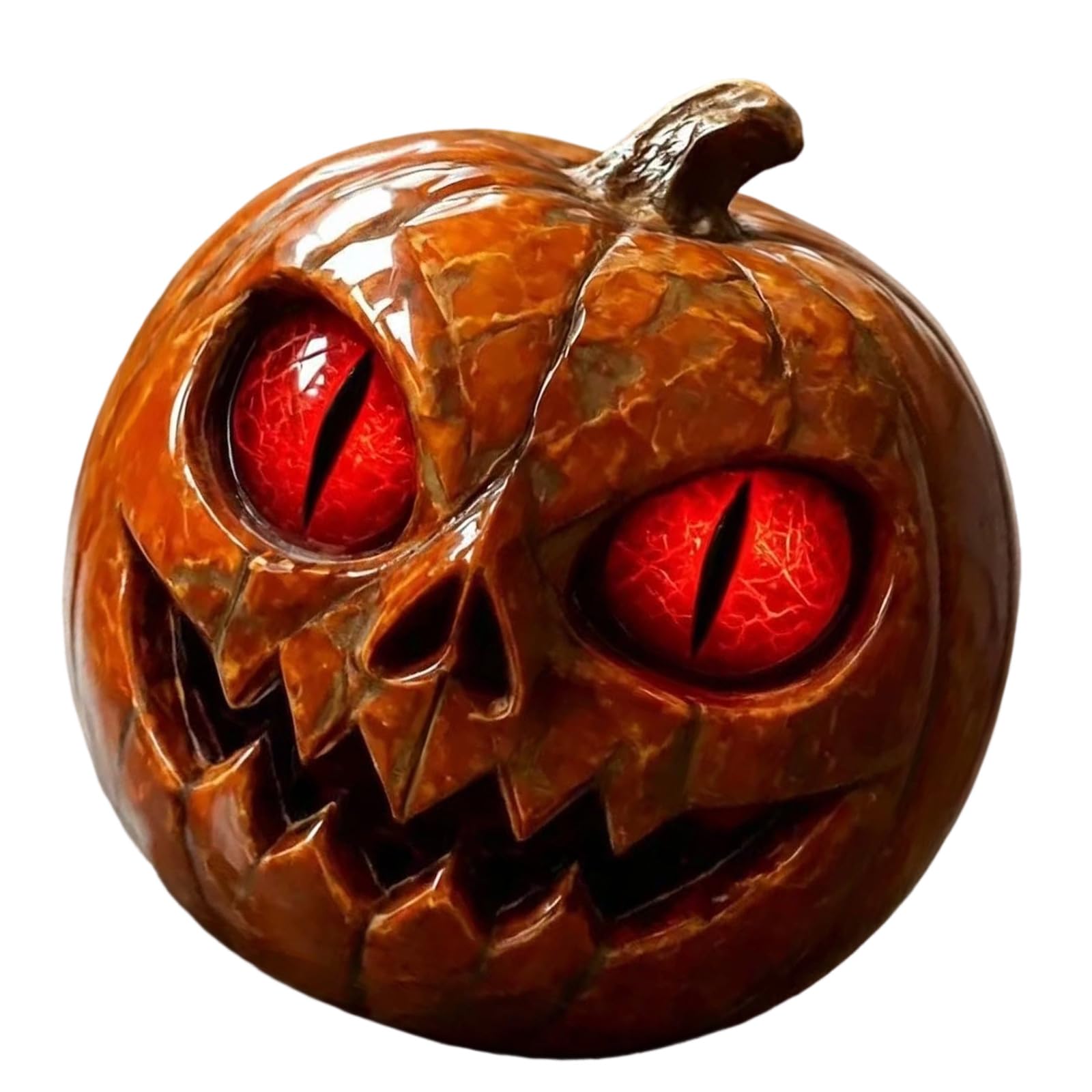 Halloween Pumpkin Figurine Resin Accent Decor, Carved Tabletop Statue for Entryway, Mantel and Shelf Home Displays Pumpkin Statue Resin Halloween Decor Tabletop Shelf Mantel Entryway Centerpiece Dark