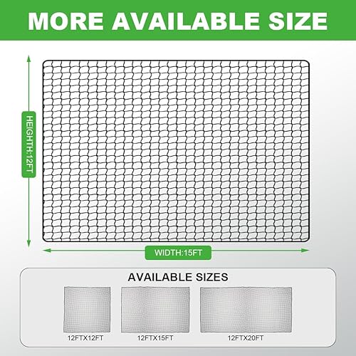 Miniatura 5 de Red de Práctica de Golf, 12X12 pies12X15 pies12X20 pies Kit Colgante de Golpeo de Golf, Red de Barrera de Práctica Deportiva para Patio Trasero y