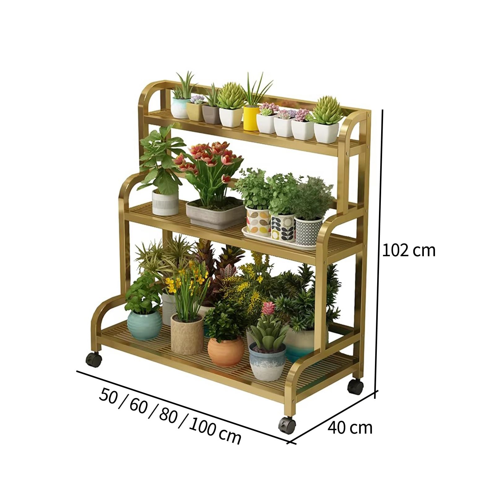 Étagère à Plantes à Plusieurs Niveaux en Fer forgé Blanc - Support pour Pots résistant pour l'intérieur et l'extérieur, idéal pour Les Jardins, Les balcons et Les Salons - 80 x 40 x 102 cm,
