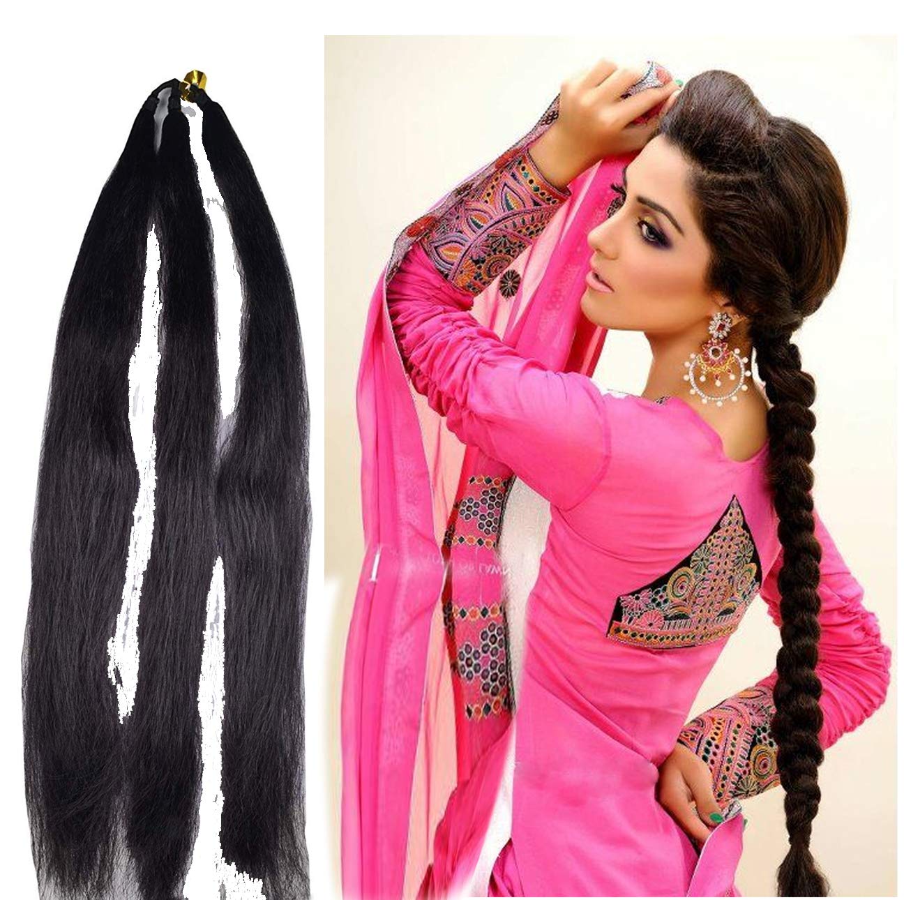 Pelo Hair Extensions For Women And Girls/Parandi Used As Braid/Parandi Choti Hair For Women Black Pack Of 1 (m1)