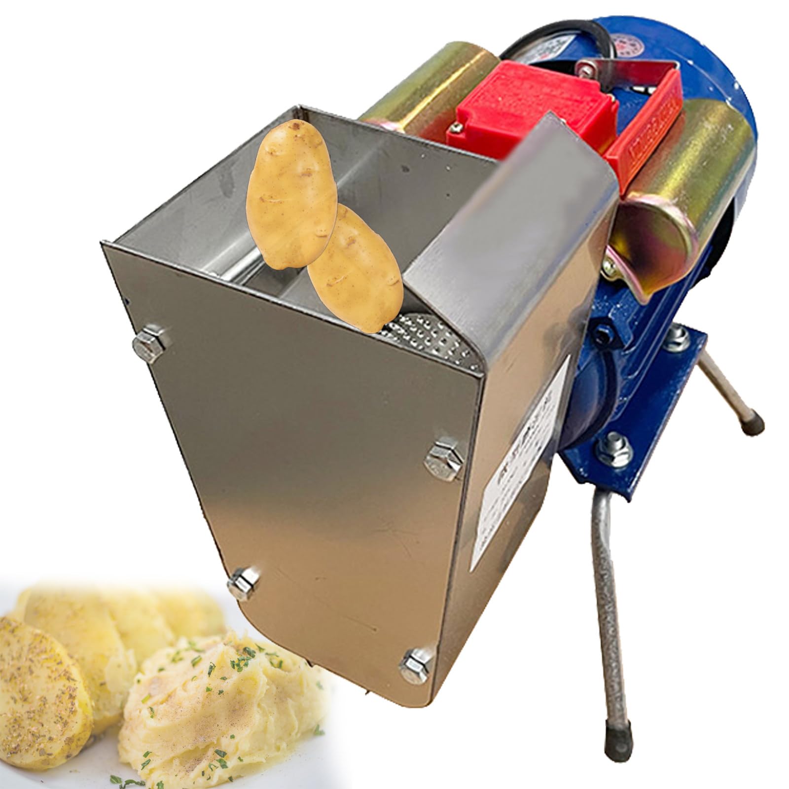 Kartoffelstampfer aus Edelstahl, Kartoffelstampfer mit feiner Mahlwalze, robuster Entsafter, Gemüse- und Obstpresse und Küchenwerkzeug