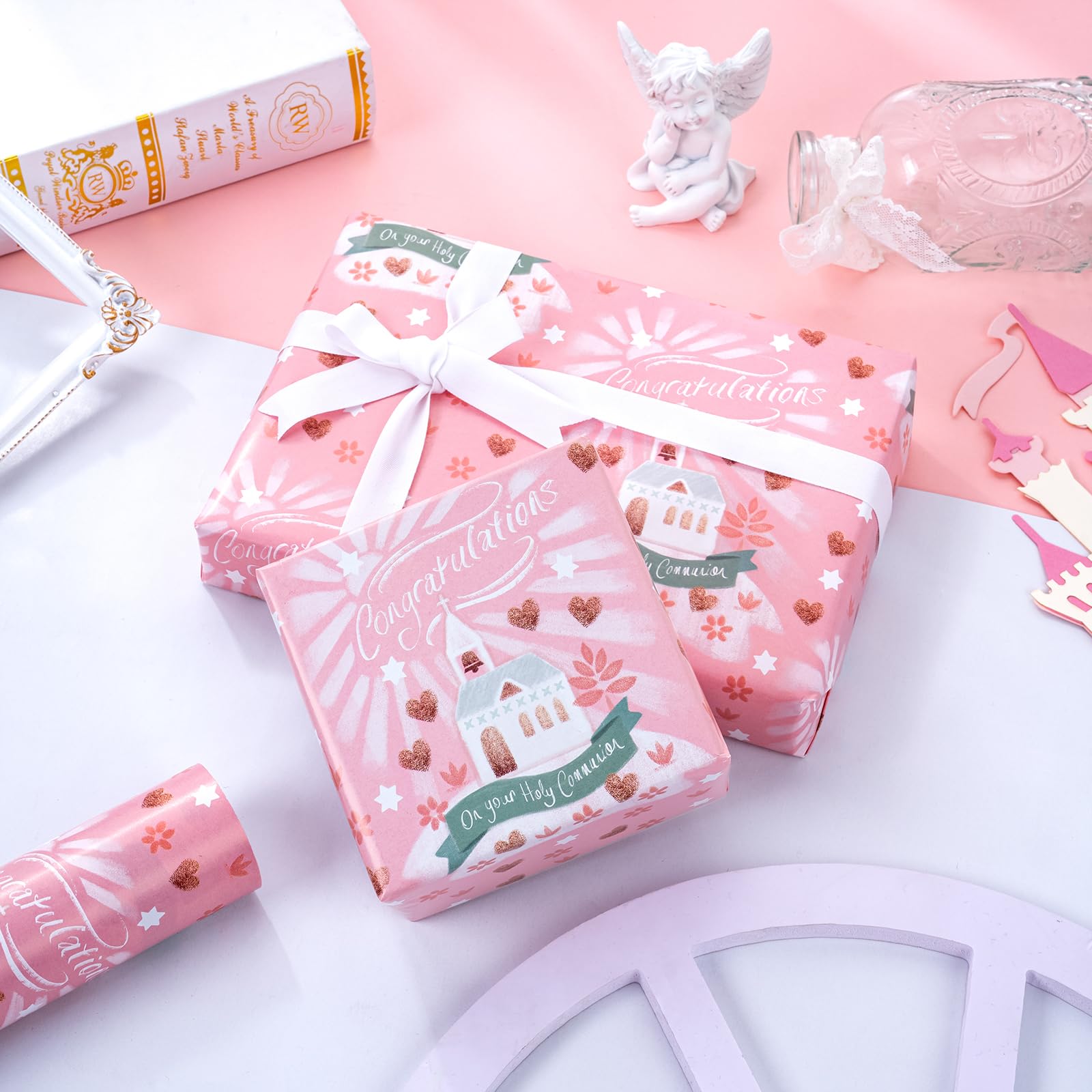 Snapklik.com : WRAPAHOLIC Communion Wrapping Paper Roll - Mini Roll ...