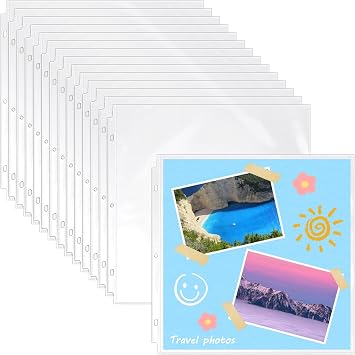 Vmiapxo 40-Pack 12x12 Inch Clear Scrapbook Page Protectors