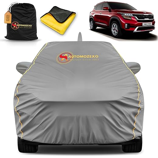 AUTOMOZEXO Waterproof Car Cover for Kia Seltos - Grey