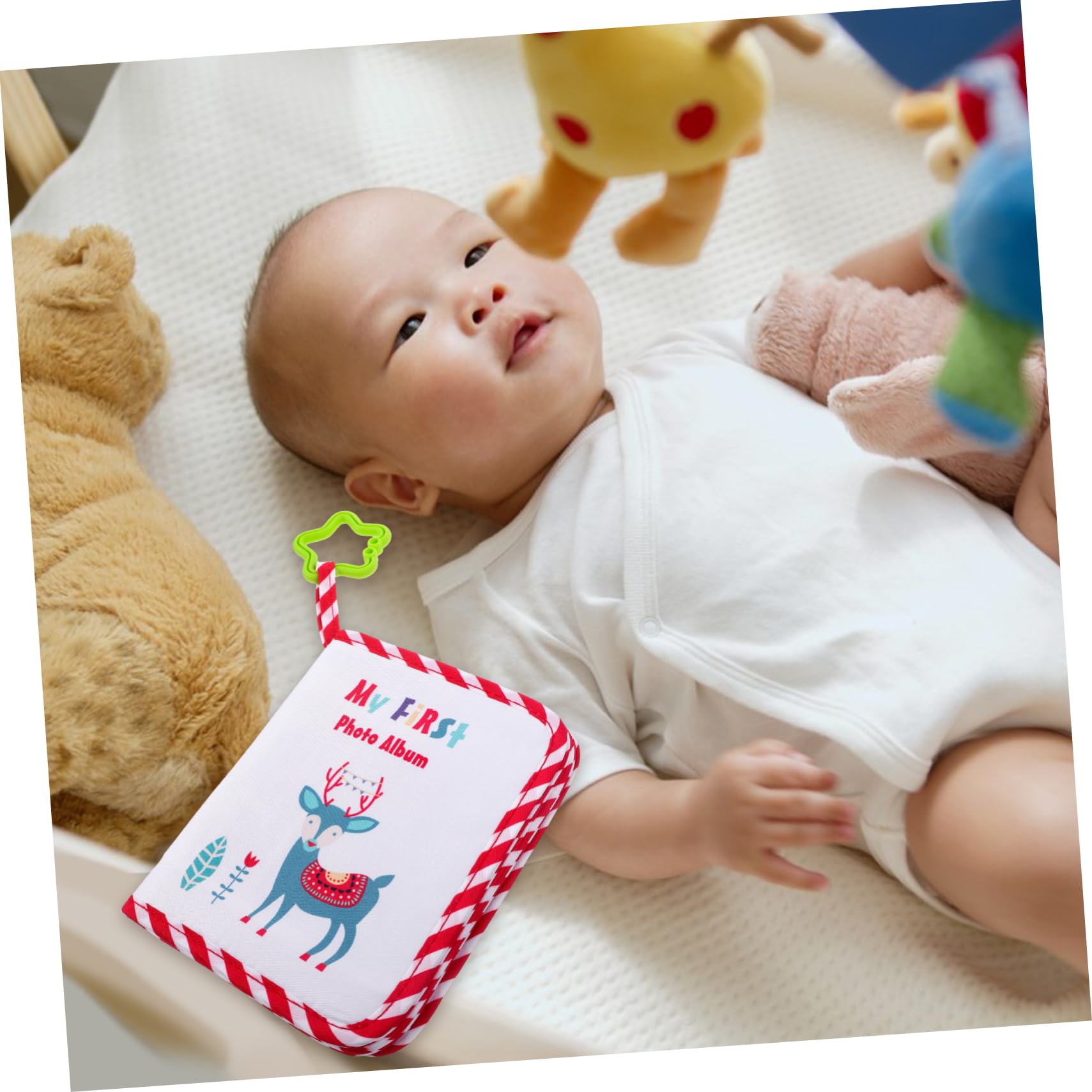 VICASKY 4piezas Álbum De Infantil Personalizable Para Bebés y Recuerdos De Embarazo y Recién Nacidos De Stickers y Mamás Rojo Diseño De
